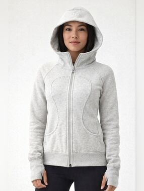 Lululemon Scuba Hoodie XS Grey Full Zip Thumbholes